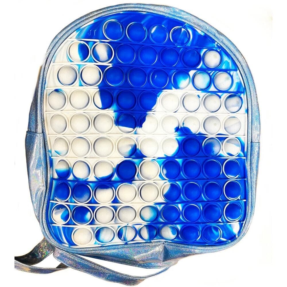 Pop Bubble Fidget Silicon Backpack – Assorted Colors Blue - Thumbnail 7
