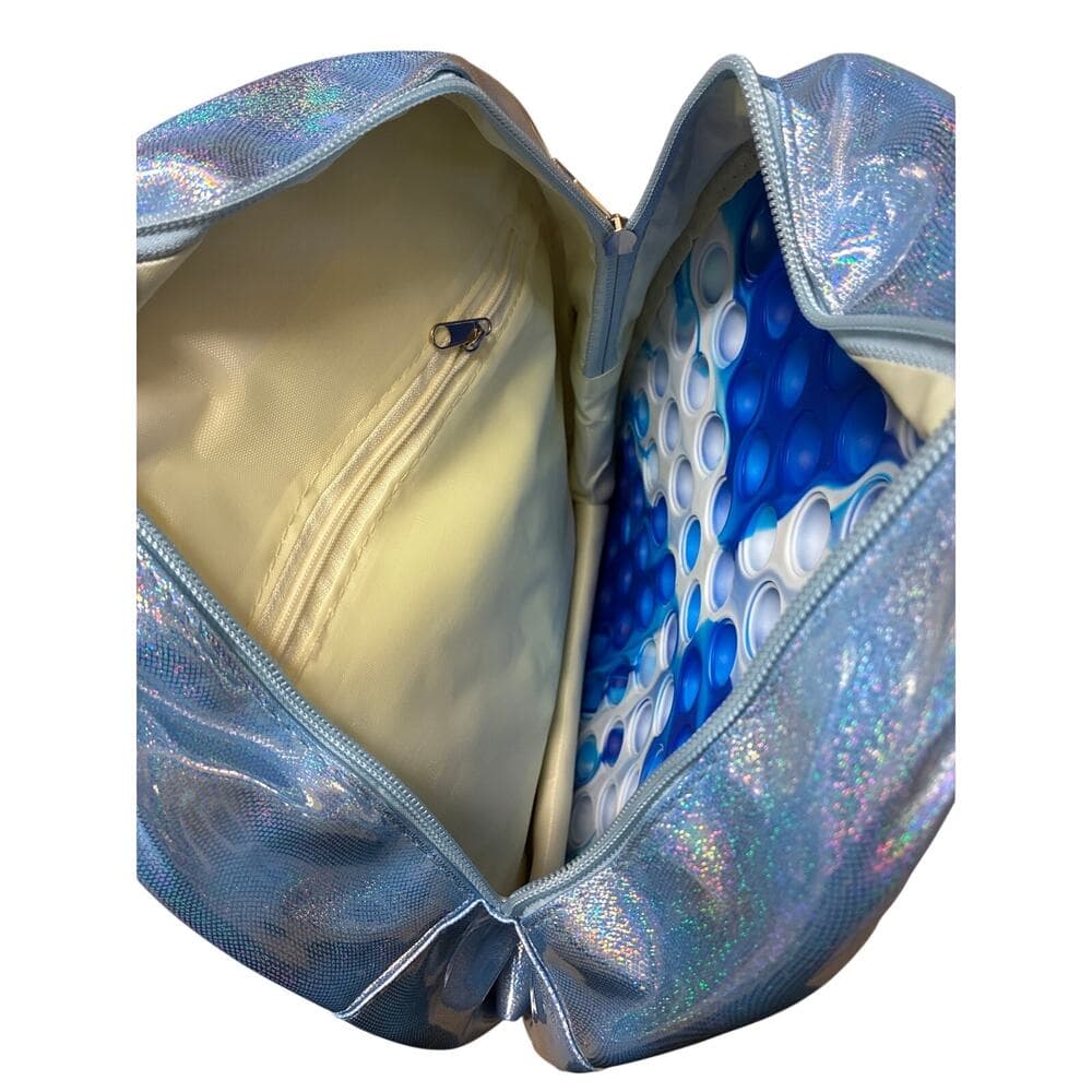 Pop Bubble Fidget Silicon Backpack – Assorted Colors Blue - Thumbnail 5