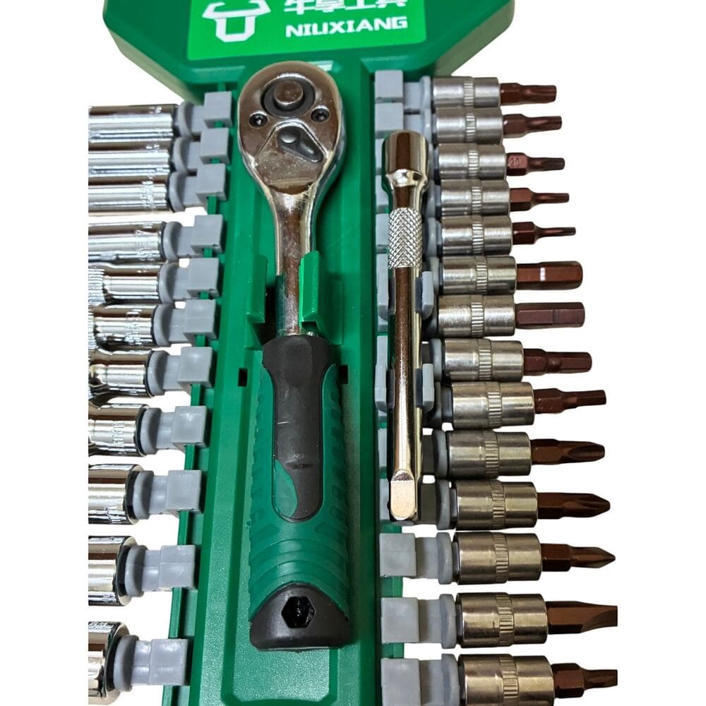 29-Piece 1/4" Socket Wrench Ratchet Set CR-V Steel Hand Tool Kit for Car & Home