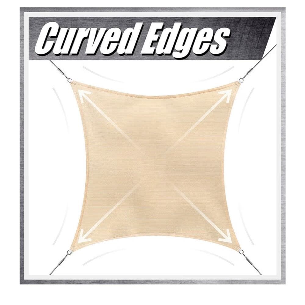 10” x 14' Red Sun Shade Sail Rectangle Canopy Mesh Fabric UV Block - Thumbnail 3