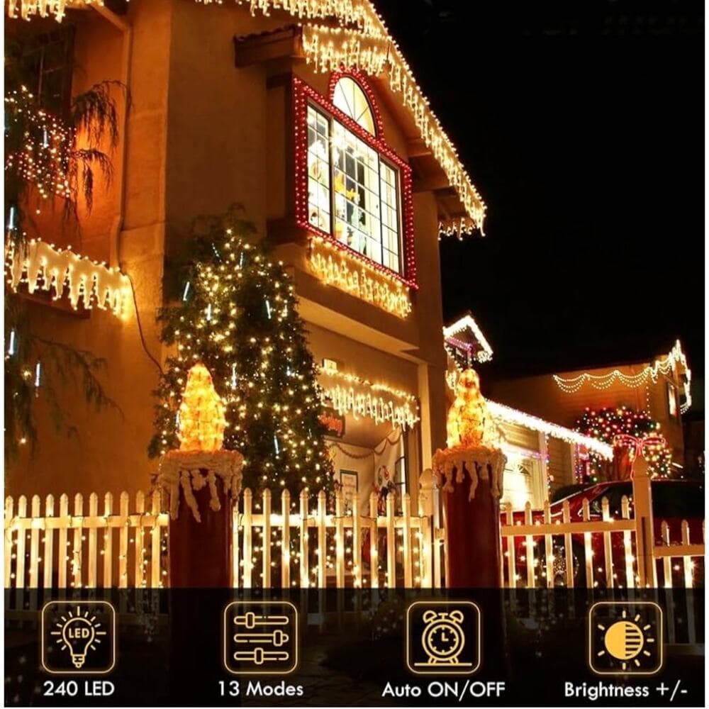 Connectable String Lights Indoor Outdoor Clear Wire Warm White Christmas Lights - Thumbnail 2