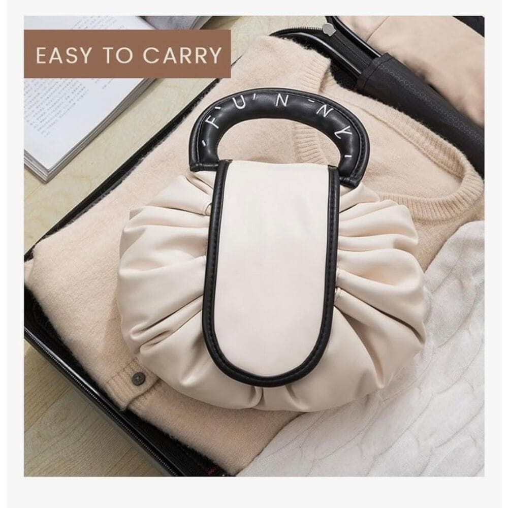 Drawstring Makeup Bag, Large Cosmetic Bag Travel Makeup Organization Case - Thumbnail 5