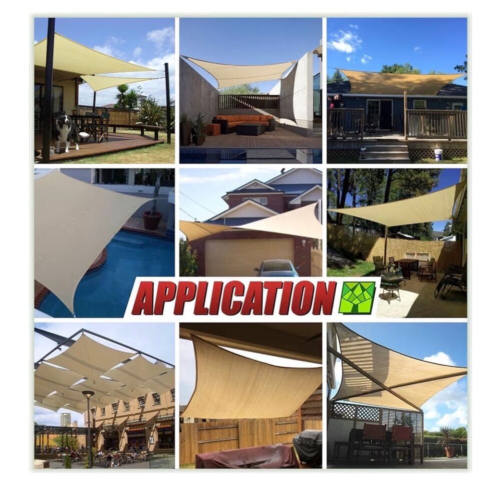 10” x 14' Red Sun Shade Sail Rectangle Canopy Mesh Fabric UV Block - Thumbnail 2