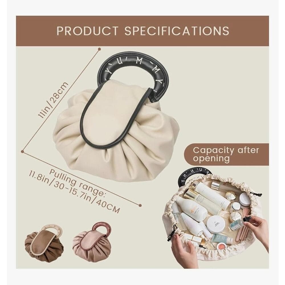 Drawstring Makeup Bag, Large Cosmetic Bag Travel Makeup Organization Case