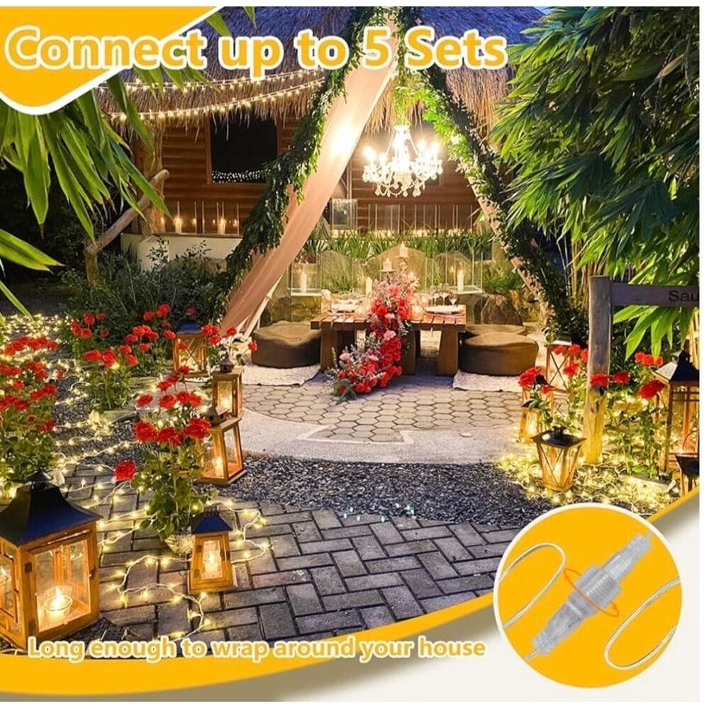 Connectable String Lights Indoor Outdoor Clear Wire Warm White Christmas Lights - Thumbnail 7