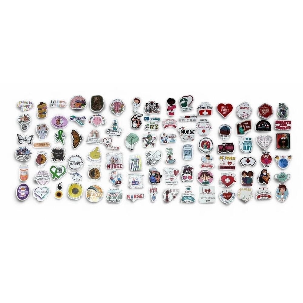 100 Piece Mental Health Nurse Stickers - Thumbnail 5