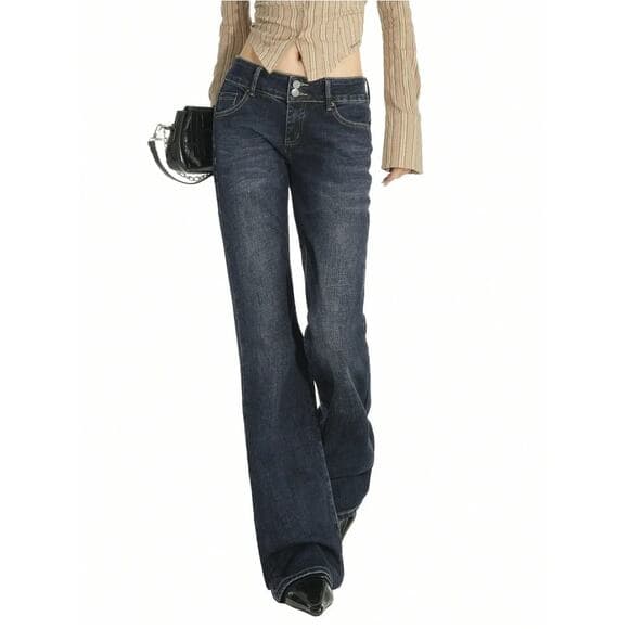 EMMIOL Stretchy Denim Pants Blue Large - Thumbnail 9