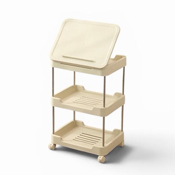 3-tier rolling utility cart with a top handle and drawer feature. - Thumbnail 17