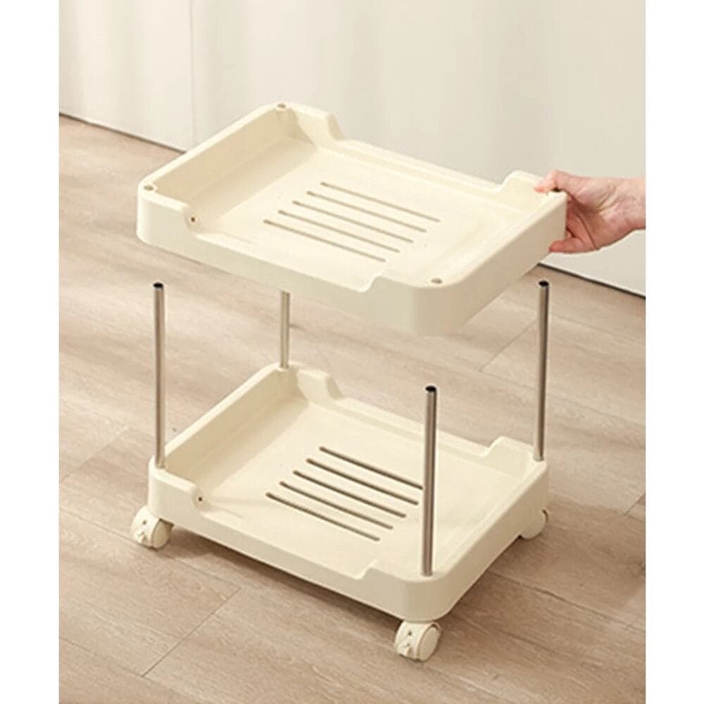 3-tier rolling utility cart with a top handle and drawer feature. - Thumbnail 9