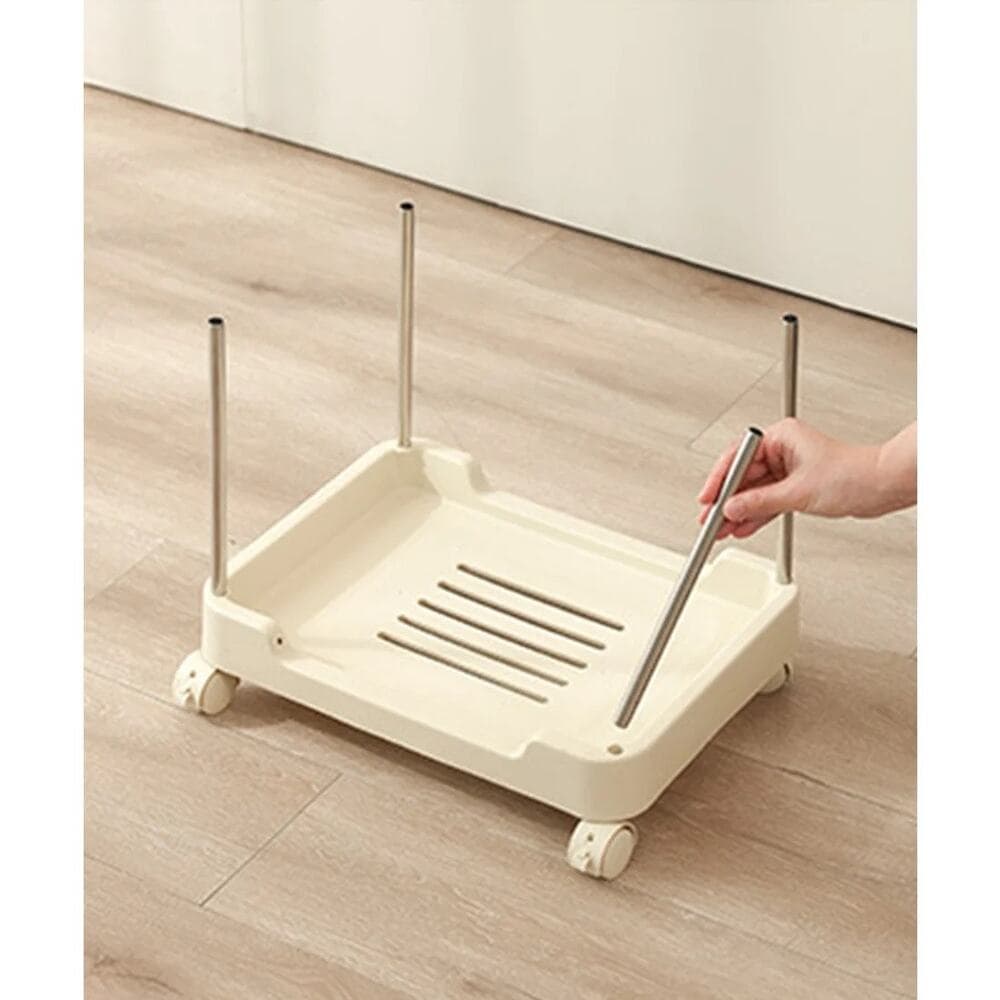 3-tier rolling utility cart with a top handle and drawer feature. - Thumbnail 8