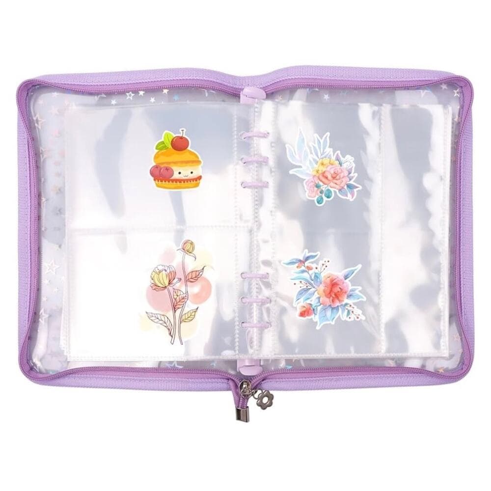 Sticker Storage Organizer Transparent Sticker Collecting Zipper Binder Album - Thumbnail 7