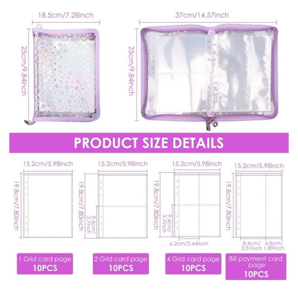 Sticker Storage Organizer Transparent Sticker Collecting Zipper Binder Album - Thumbnail 5