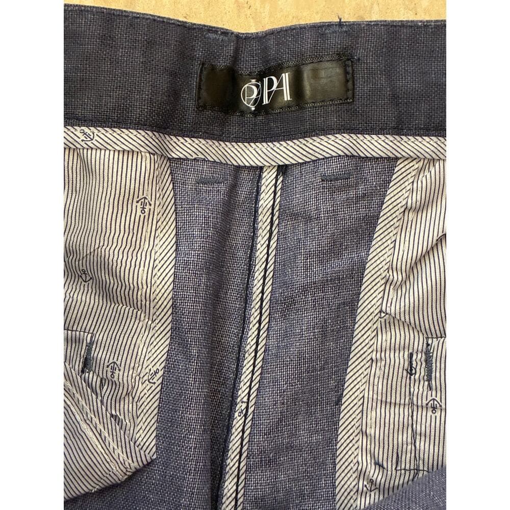 IPAI Men’s Linen Cotton Flat Front Regular Fit Dress Pants Solid Size 34 - Thumbnail 2