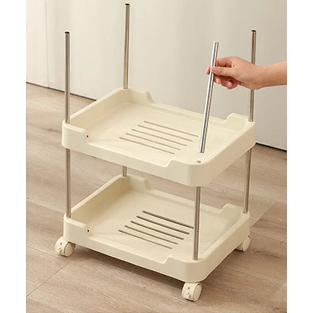 3-tier rolling utility cart with a top handle and drawer feature. - Thumbnail 10