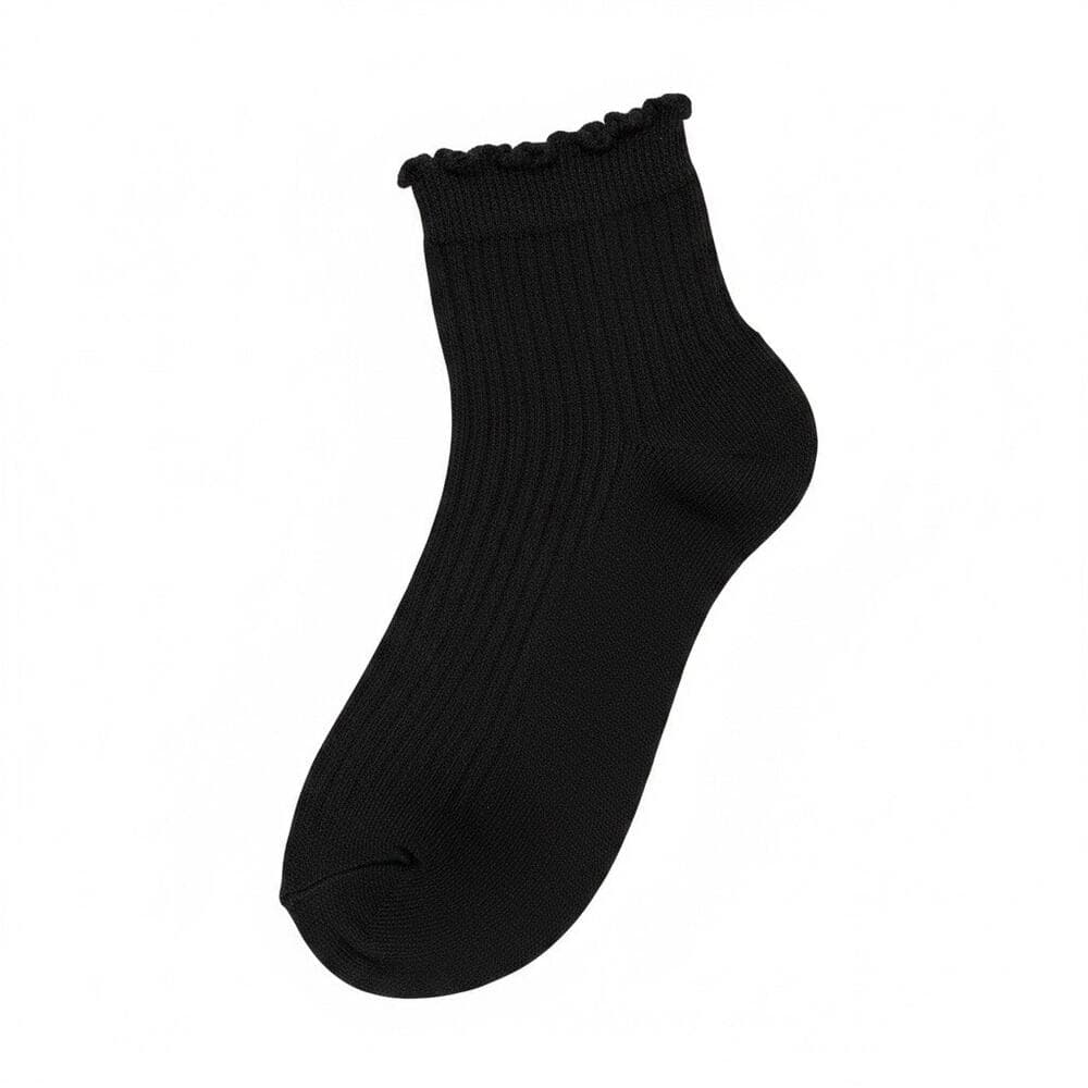 Cat & Jack lettuce Ankle Socks 2 Pairs Black & Gray Size 3-10 - Thumbnail 4