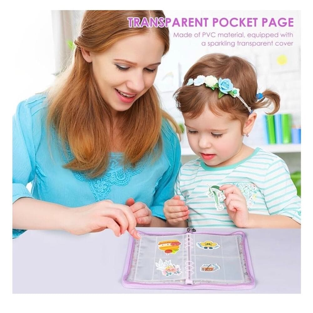 Sticker Storage Organizer Transparent Sticker Collecting Zipper Binder Album - Thumbnail 4