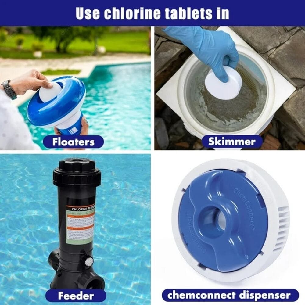 20lbs Pool CHL0RINE TABLETS 3 Inch - 99% Trichloro-S-Triazinetrione - Thumbnail 2
