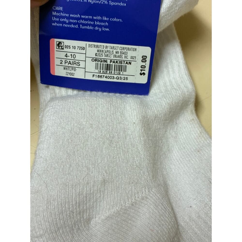 Joy Lab Ankle Socks 2 Pairs Purple & Blue Size 4-10 Kids - Thumbnail 2