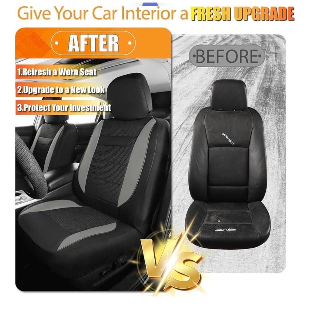 kingphenix Car Seat Covers: 2-Pack Front Cars Seat Protector Gray - Thumbnail 5