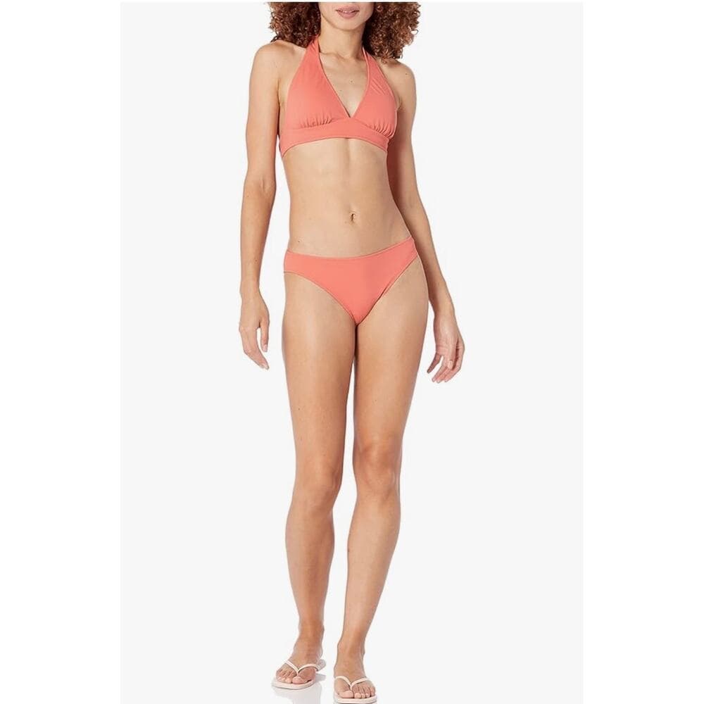 Amazon Essentials Womens Tie Halter Bikini Top X Small Coral Pink - Thumbnail 3