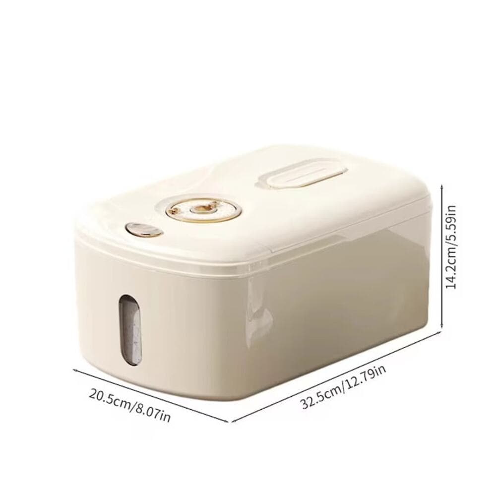 modern, rice storage dispenser with gold accents. - Thumbnail 2