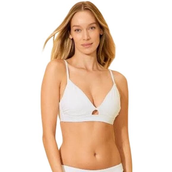 Women's White Ruffle Underwire Bikini Top - Shade & Shore 32D - Thumbnail 7