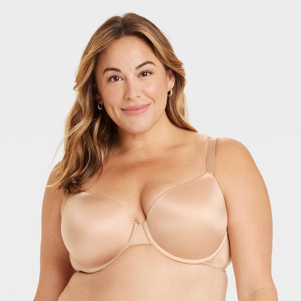 Women's Demi T-Shirt Push-Up Bra - Auden Pearl Tan 40C Light Lift, Molded Cup - Thumbnail 5