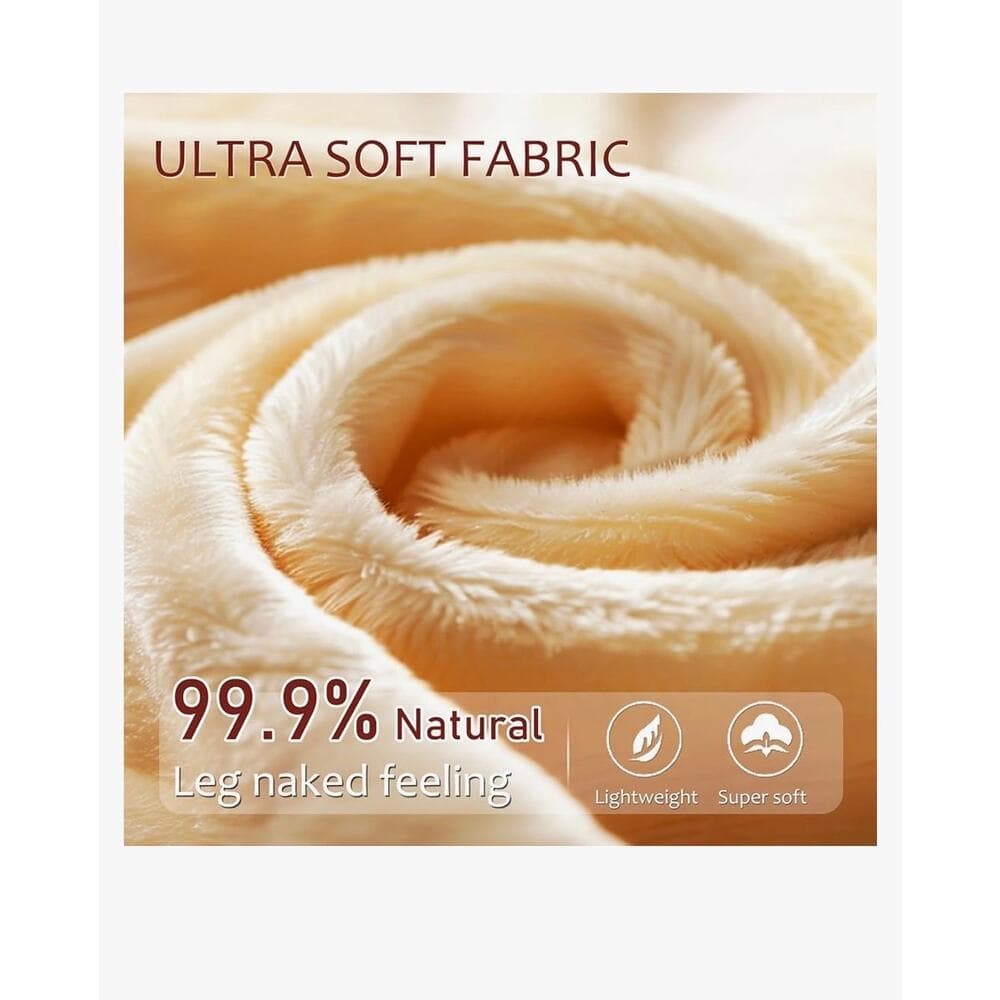EXQUISLIFE Fleece Lined Tights Sheer Women Black & Coffee - Thumbnail 5