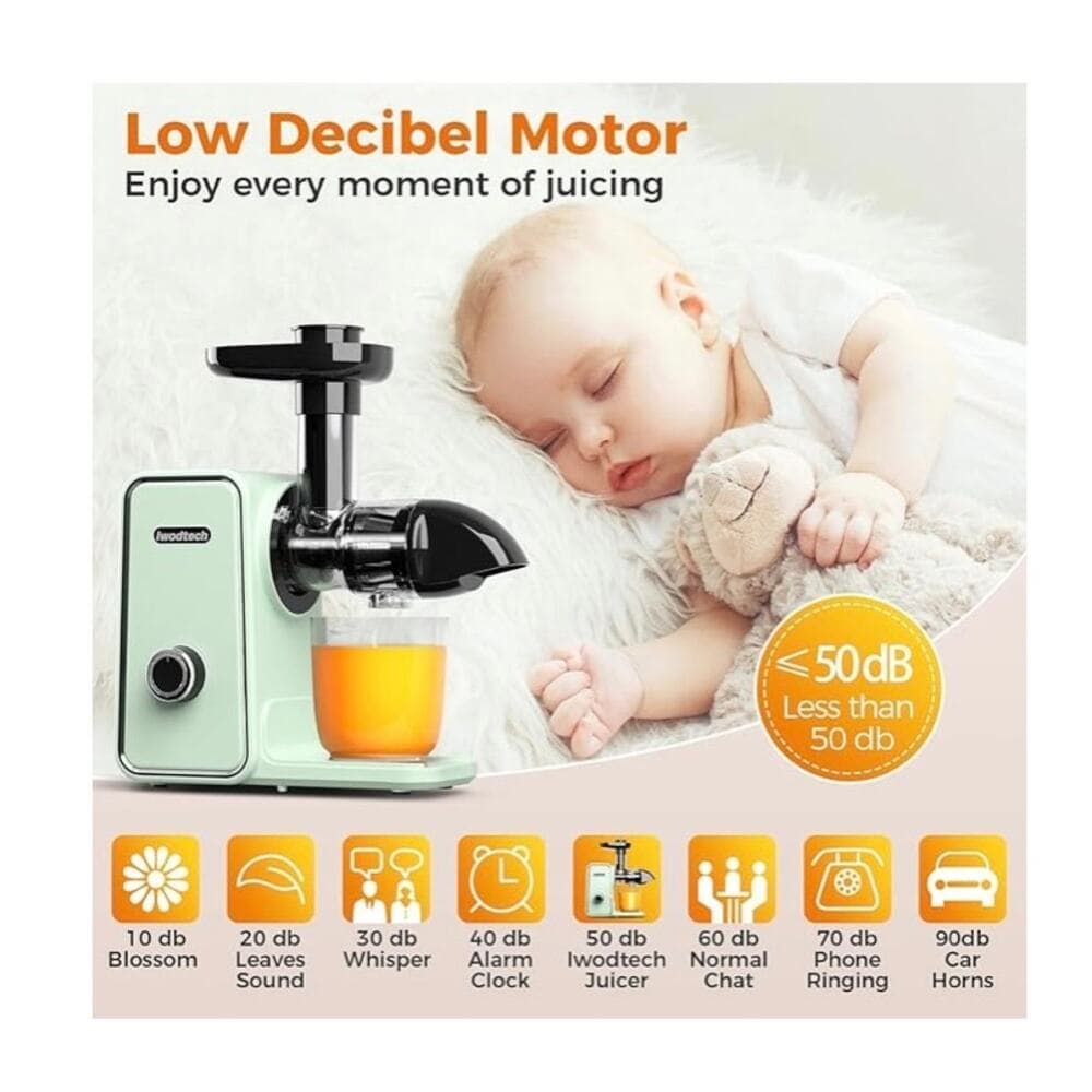 Iwodtech Juicer Machine Cold Press Juicer With 2 Speed Modes Slow Masticating - Thumbnail 4
