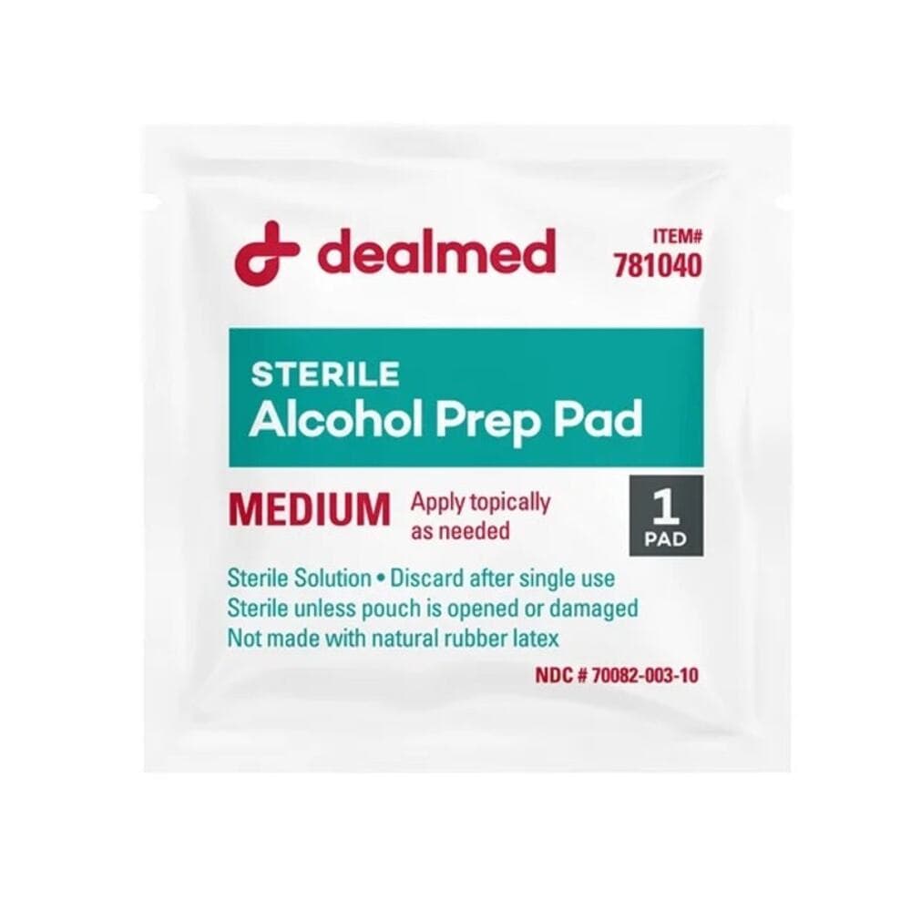 Dealmed Alcohol Prep Pads, Medium, Latex-Free, Gamma Sterilized 400 Counts - Thumbnail 2