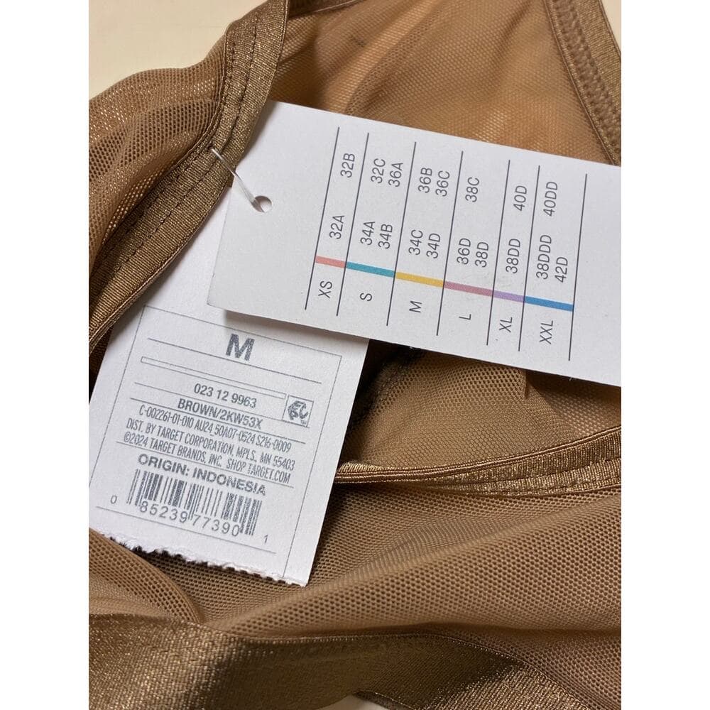 Auden Women's Mesh Triangle Bralette, M - Brown - Thumbnail 2