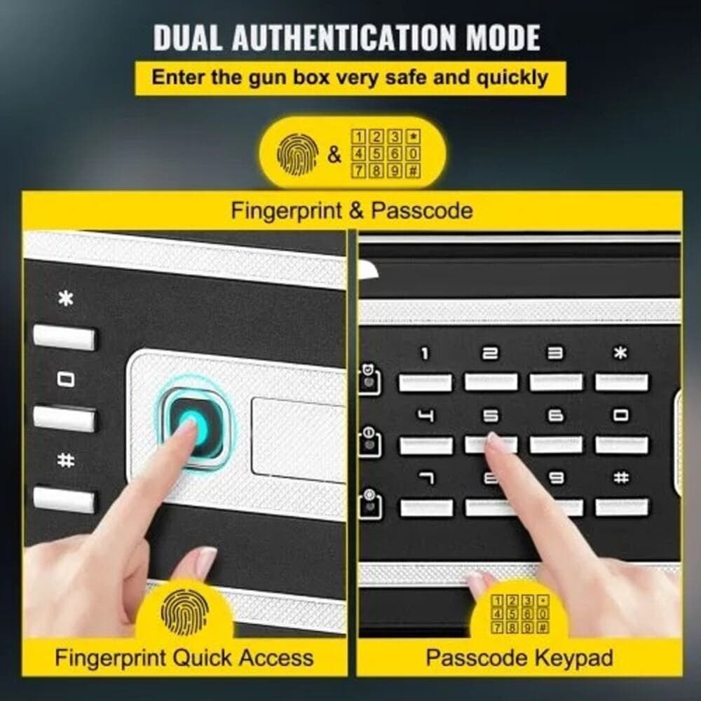 VEVOR Safe Box, 2.1 CU.FT Fingerprint Safe Box for Money with 2 Keys - Thumbnail 2