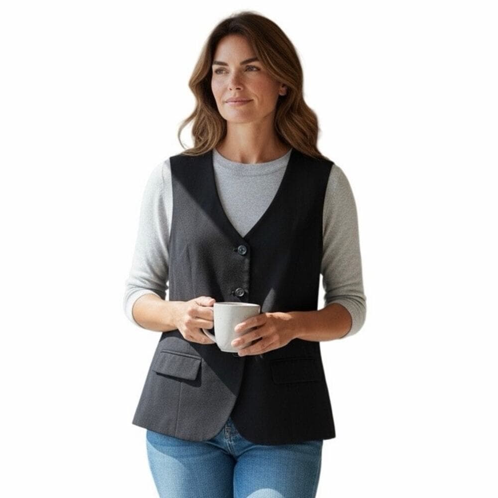 A New Day Women’s Carefree Crepe Vest Size Large Black - Thumbnail 7