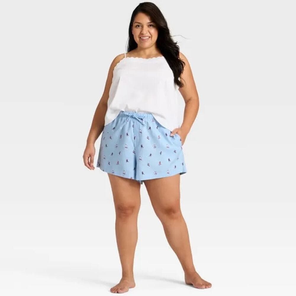 Auden Women’s Ski Print Flannel Pajama Shorts Size Small - Thumbnail 5