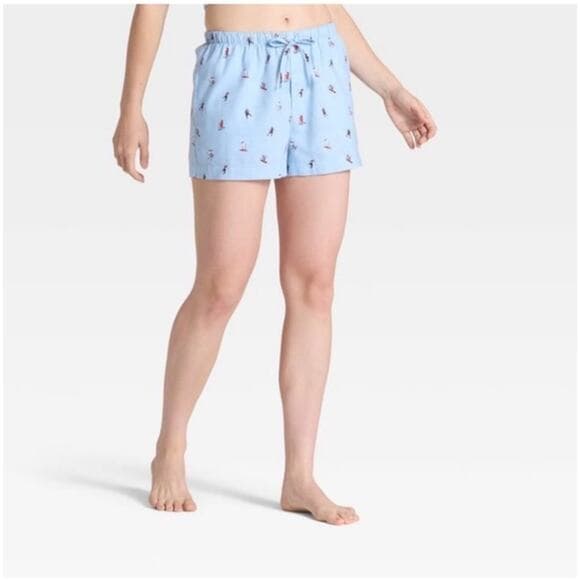 Auden Women’s Ski Print Flannel Pajama Shorts Size Small - Thumbnail 8
