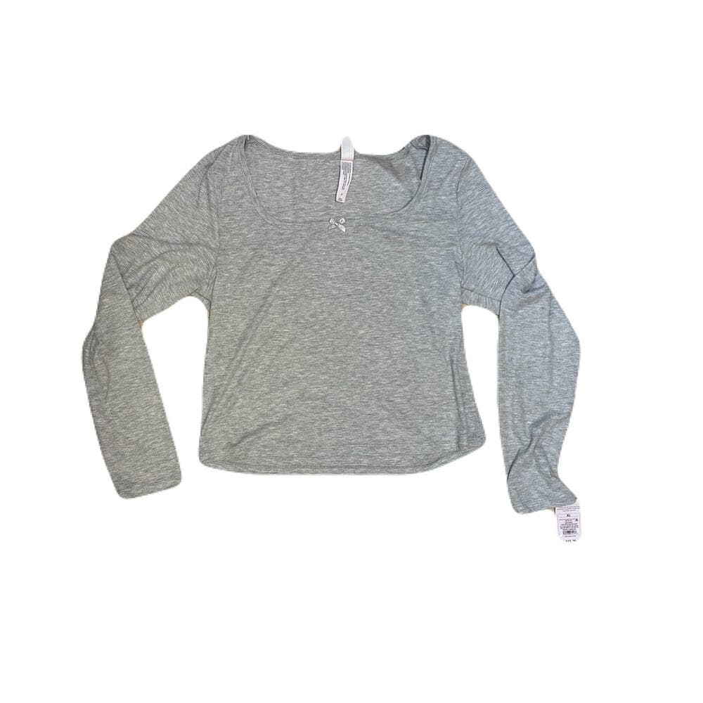 Auden Women’s Long Sleeve Sleepwear Shirt Grey X-Large - Thumbnail 2