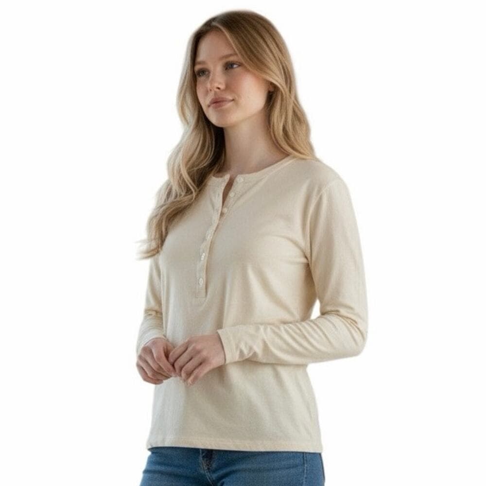 Universal thread Women’s Long Sleeve Top With 6 Buttons On it Size Large - Thumbnail 6