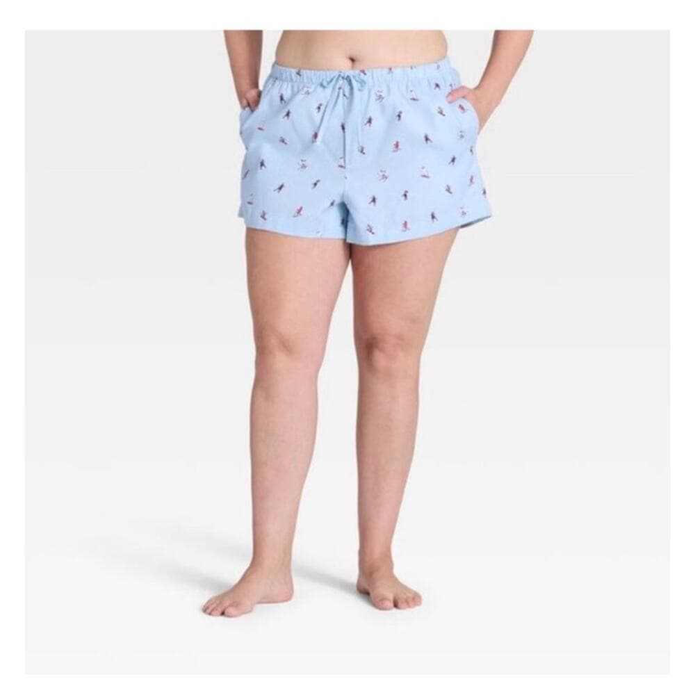 Auden Women’s Ski Print Flannel Pajama Shorts Size Small - Thumbnail 2