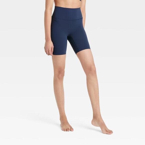 Everyday Soft Ultra High-Rise Bike Shorts 6” Inseam - All In Motion Navy Blue L - Thumbnail 8