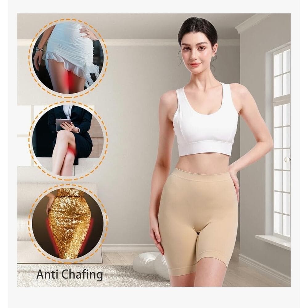 Geronmine Women's Slip Shorts for Under Dresses Anti Chafing High Waisted Sz L - Thumbnail 2