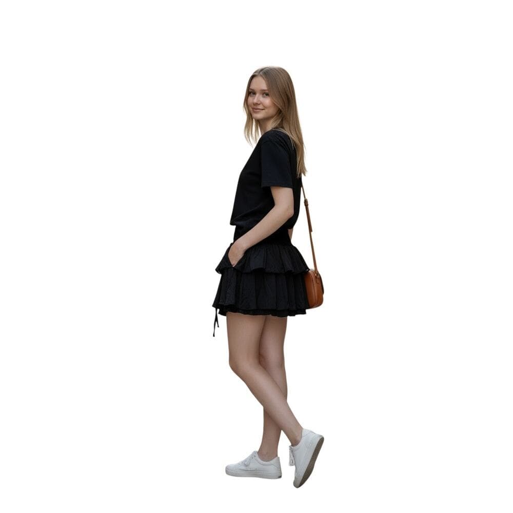 Avidlove Women's Pleated Mini Skirt Lace High Waisted Ruffles. Size XL - Thumbnail 2