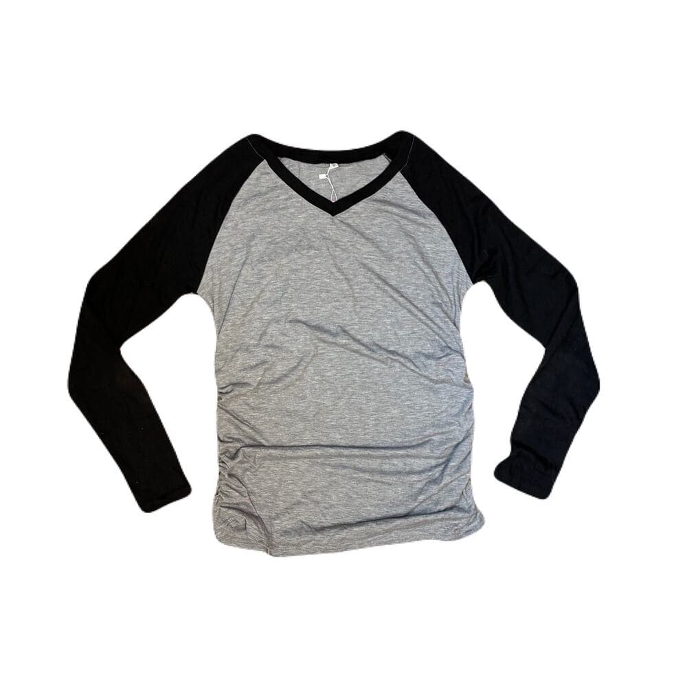 Oakgarden Women’s Long Sleeve Shirt Size Small Gray With Black Sleeves - Thumbnail 2