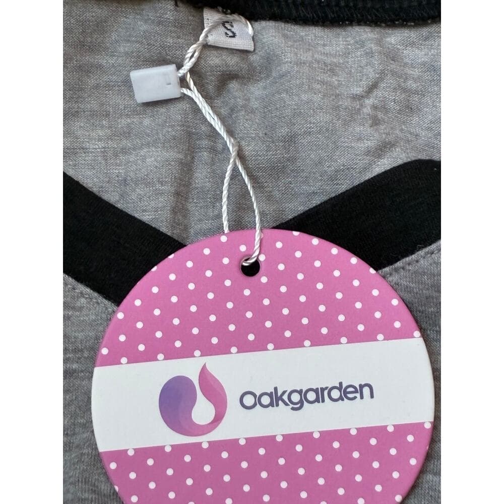 Oakgarden Women’s Long Sleeve Shirt Size Small Gray With Black Sleeves - Thumbnail 3