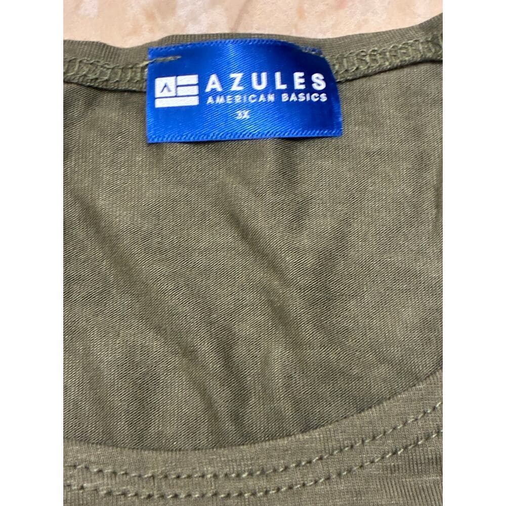 Azules Women’s Army Green Tank Top 3X - Thumbnail 3