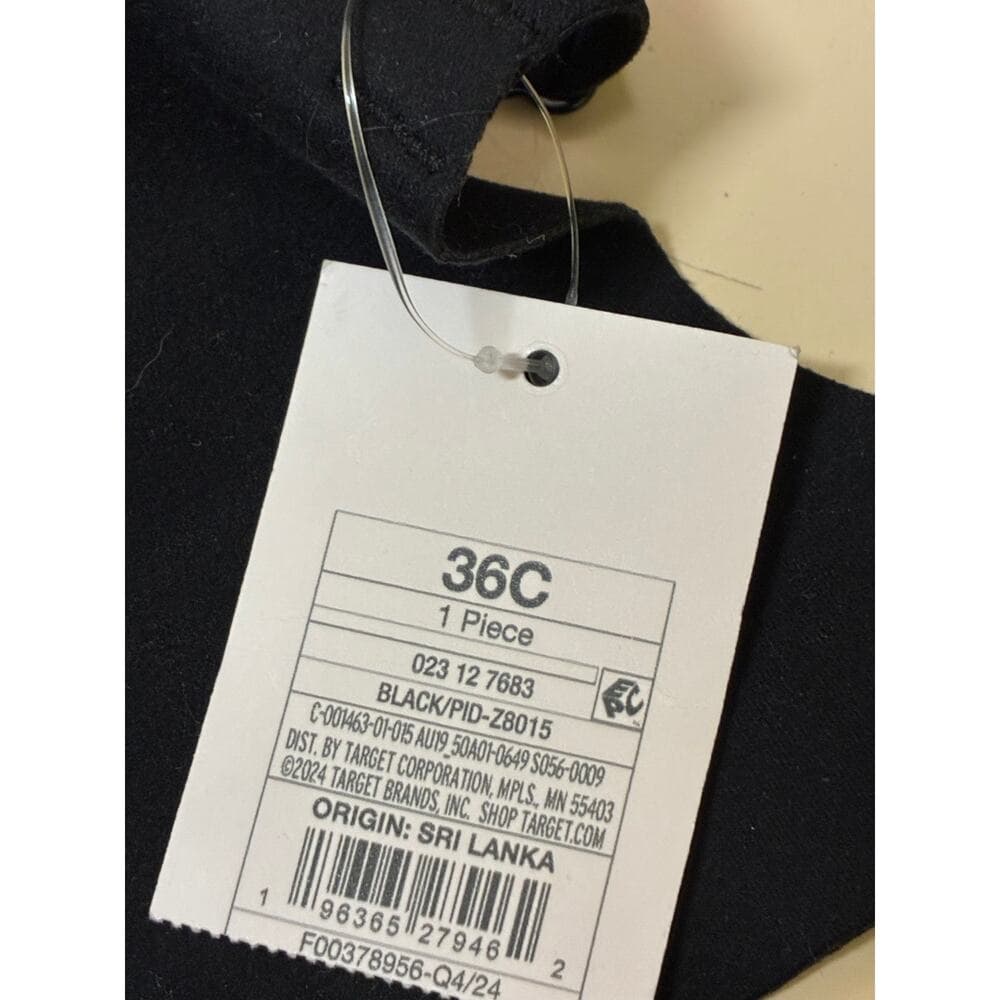 Auden Women's Cotton Unlined Demi Bra, Size 36C - Black - Thumbnail 2