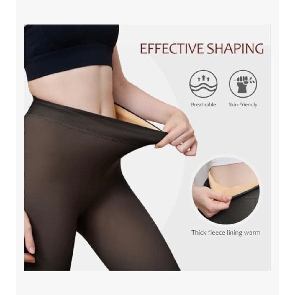 EXQUISLIFE womens Padded Pantyhose Full Coverage Black + Black - Thumbnail 2