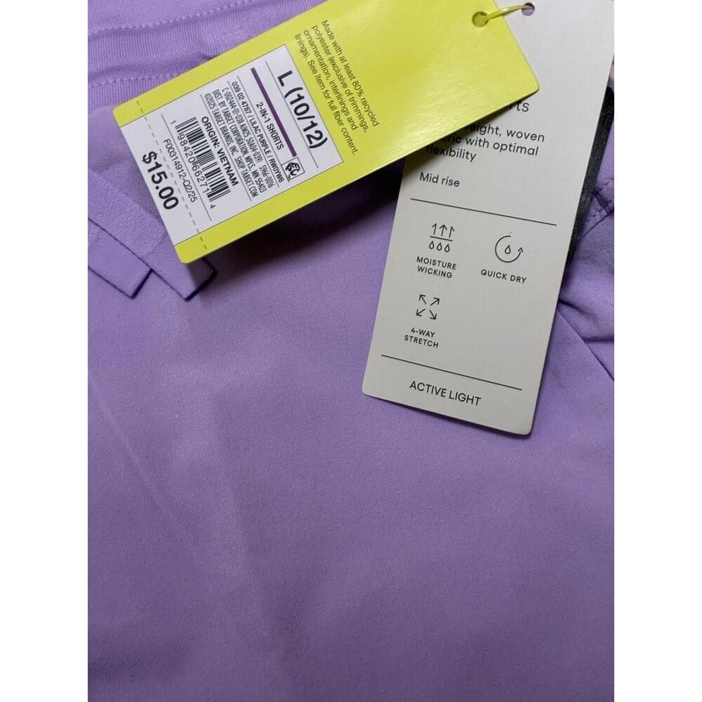 Girls' Mid-Rise 2 in 1 Flowy Shorts - All In Motion Purple Size Large 10/12 - Thumbnail 4