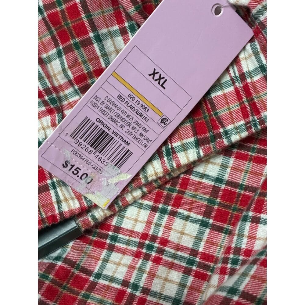 Wild Fable Women's Boxer Pajama Shorts XXL - Red Plaid - Thumbnail 3
