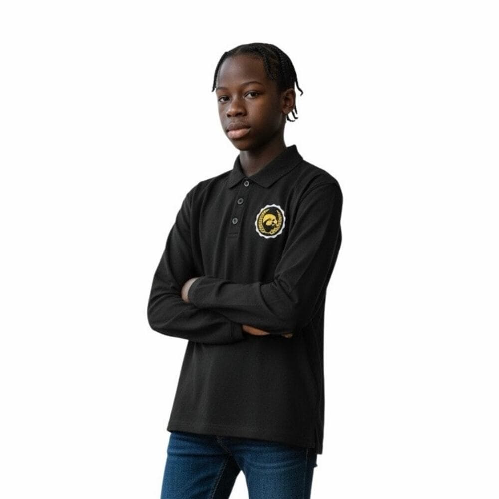 Rivalry Threads 91 Boys Long Sleeve Sweatshirt Polo With 3 Buttons Size L 12/14 - Thumbnail 5