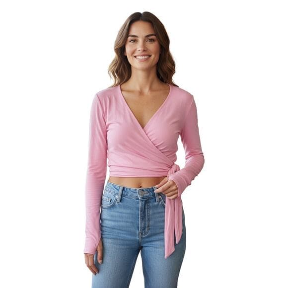 Joy Lap Women’s Long Sleeve Shirt Size XXL Color Pink - Thumbnail 5